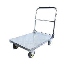 Heavy-Duty Stainless Steel <strong>Flat</strong> Platform Trolley <strong>Cart</strong> for Warehouse and Factory Handling - Product Image 5