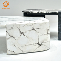 Table basse de salon de style italien pour le marché australien, ronde, en marbre beige travertin