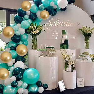 Globos Azul Turquesa Dorado, Paquete de 60, 12 Pulgadas, Verde Menta Metálico, Dorado Cromado, Azul Marino, para Decoración de Aniversarios y Comuniones - Product Image 3