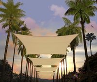 Voile d'ombrage rectangulaire beige pour patio, tissu HDPE perméable à l'eau et à l'air, blocage UV à 95 %, personnalisable