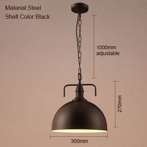 Vente en gros de lustres industriels rétro d'intérieur en fer E27 Base Loft Suspension en métal pour restaurant Noir - Product Image 1
