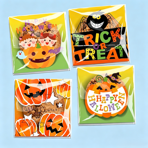 100 sacs/sac à thème Halloween pour bonbons, chocolats, château hanté, festival, sacs BOPP auto-adhésifs résistants à l'humidité avec impression en héliogravure - Product Image 5