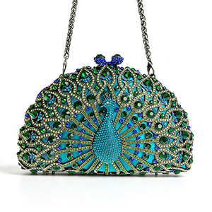 Luxury Crystal Evening <strong>Clutch</strong> <strong>Bag</strong> Women Peacock Rhinestone Party Purse Chain Handbag <strong>for</strong> <strong>Wedding</strong> - Product Image 1