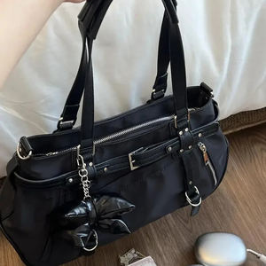 Grand sac à bandoulière multi-poches, sac sous le bras <span class=keywords><strong>de</strong></span> couleur unie pour femmes, avec fermeture à glissière |   OEM et stock disponible - Product Image 4