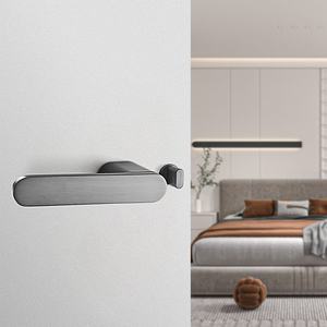 2026 Italian Minimalist Modern Entry Privacy <strong>Door</strong> Lever <strong>Knob</strong> Matt Black Zinc Alloy for Indoor <strong>Bedroom</strong> Silent Ecological Hotels - Product Image 3