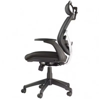 Chaise de bureau de direction moderne, dossier haut, soutien lombaire, hauteur réglable, design ergonomique en tissu, pivotante, certifiée TUV, aluminium