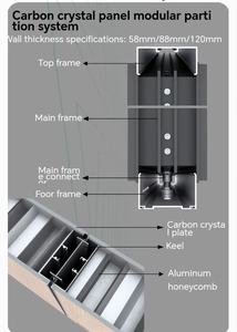 Pared <span class=keywords><strong>de</strong></span> <span class=keywords><strong>oficina</strong></span> modular <span class=keywords><strong>de</strong></span> lujo, estructura <span class=keywords><strong>de</strong></span> aluminio, sistema <span class=keywords><strong>de</strong></span> pared <span class=keywords><strong>de</strong></span> partición <span class=keywords><strong>de</strong></span> <span class=keywords><strong>oficina</strong></span> extraíble para el hogar, vestíbulo, Hospital, Hotel - Product Image 3