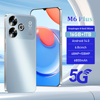 Último Modelo de Teléfono Celular M6 Plus 5G, Pantalla Ancha HD de 6.8 Pulgadas, Batería de Larga Duración de 6800mAh, Teléfono Inteligente Android Global 5G con Doble SIM