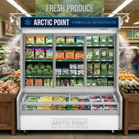Vitrine Réfrigérée Commerciale pour Aliments Frais avec Porte Vitrée, MOQ1, Livraison Rapide pour Petits Restaurants et Entreprises