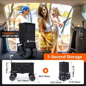 Hikenture Heavy Duty 9 \ "PU Neumáticos Beach <span class=keywords><strong>Wagon</strong></span> Plegable 308lbs Utility Cart <span class=keywords><strong>Big</strong></span> Balloon Wheels Vagones plegables de gran capacidad - Product Image 6