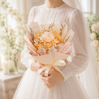 Bouquet de fleurs préservées Lovebay en gros avec sac cadeau à fenêtre transparente pour la décoration de la maison, de mariages, de fêtes et d'anniversaires