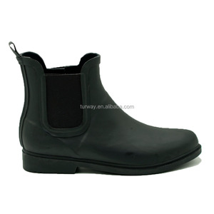 Bottes <span class=keywords><strong>de</strong></span> <span class=keywords><strong>pluie</strong></span> imperméables en caoutchouc <span class=keywords><strong>bleu</strong></span> <span class=keywords><strong>marine</strong></span> à talon bas pour femmes - Product Image 5
