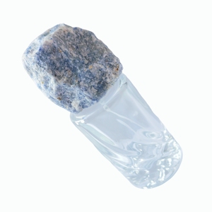 Flacon de parfum en verre cylindrique à fond vide avec bouchon en aventurine bleue - Product Image 6