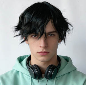 Peluca de aluminio moderna hecha a máquina para modificar el contorno del rostro, estilo japonés, con rizos juveniles, para hombres y mujeres, ideal para cosplay. - Product Image 4