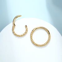 Anting-anting tusuk emas padat 14K Toposh untuk pusar, tulang rawan, tragus, daith, hidung, perhiasan Natal