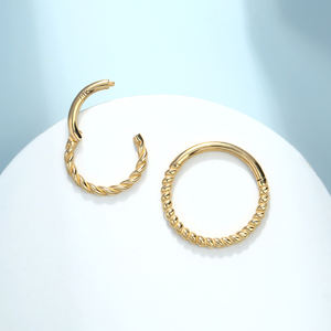 Toposh 14K massief gouden navelring, <span class=keywords><strong>labret</strong></span>, kraakbeen, tragus, daith oorring, neusring, piercing, kerstjuweel - Product Image 3