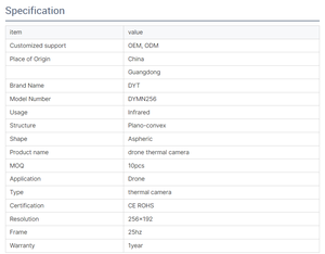 Module de caméra thermique CVBS de haute qualité 256*192 pour drone FPV, noyau infrarouge - Product Image 6