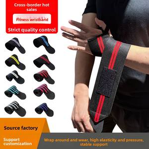 Sınır ötesi elastik sıkıştırma spor bileklikler erkekler kadın ter emici koruyucu donanım halter tezgah presi spor - Product Image 5