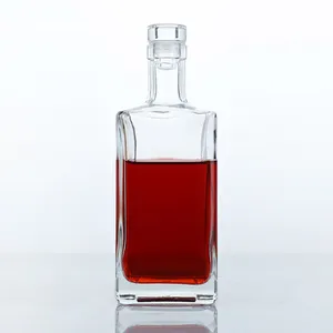 Whisky Wodka 750Ml Glazen Fles Voor Likeur Met Dop Aangepaste Drankfles Glazen Sterke Drank Drank Drank 500Ml