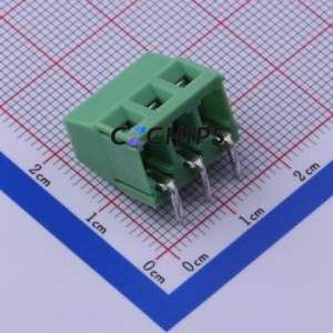 KF128R-5.08-3P Screw Terminal Block Bent Lead Through Hole,P=5.08mm Connector 1x3P 5.08mm Green Right Angle Insert - Product Image 2
