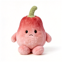 En gros Peluche Pomme en Cire Mignonne Assise avec Clochette, Fruité en Peluche à Gros Ventre, Poupée Pomme Rose