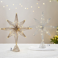 Weihnachtsbaum-Sternaufsatz mit Lichtern, Fünfeckige Form, Moderner Minimalistischer Hängender Schmuck