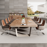 Ensemble de mobilier de bureau design moderne, table de conférence rectangulaire, style minimaliste, bureau de négociation pour hôtel, pour usage professionnel