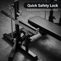 Rack de musculation multifonctionnel pour développé couché et squat, à charge par disques, en acier, usage commercial, avec système de sécurité pour la poitrine, équipement de musculation