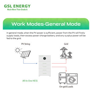 GSL Energy All One Hybrid Inverter Système de stockage d'énergie par batterie 50kWh 51.2V 100Ah 200Ah 10kw 5kwh Système de stockage domestique empilable - Product Image 6