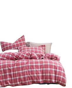 Nhà Vua Kích Thước 100% Bông Sáp Sợi Nhuộm Bộ Đồ Giường Thiết Lập Tùy Chỉnh Mỹ Phong Cách 7-Mảnh Duvet Cover <span class=keywords><strong>Sheets</strong></span> Khăn Cho Phòng Ngủ Sử Dụng - Product Image 1