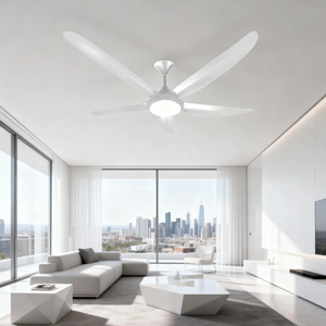 Ventilateur de plafond électrique LED de luxe de 56 pouces avec moteur DC, télécommande, 5 pales en plastique, 43W, silencieux et économe en énergie, version espagnole - Product Image 4