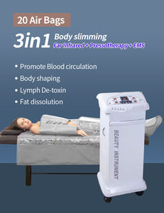 Appareil de massage par pression d'air pour drainage lymphatique à 20 coussins d'air, veste et ceinture abdominale, outil de drainage lymphatique corporel, combinaison de massage sous vide - Product Image 3