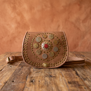 Sac à bandoulière en cuir véritable marron foncé - Product Image 2