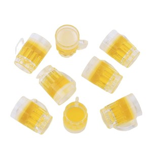 Kit de Resina para Manualidades de Cerveza 3D Rojo Brillante para Accesorios de Joyería DIY, Mini Jarras de Cerveza con Borde Dorado y Efecto Espuma - Product Image 5
