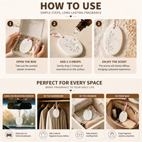 Diffuseur d'Arômes en Céramique Blanche Suspendu, Freshener d'Air pour Maison et Bureau, Huile Essentielle de Lavande, Plâtre Solide pour Armoire