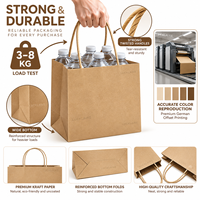 Sacs shopping en papier kraft personnalisés avec logo, poignées torsadées, sacs cadeaux pour boutiques de vêtements, bijoux, petites entreprises et marques.