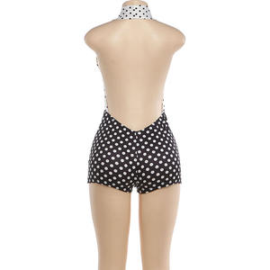 Viviblook Z1222RP01 Nuevo Mono Sexy con Estampado de Lunares y Bloques de Color para Mujer, Estilo Halter, Ajustado, Espalda Descubierta - Product Image 4