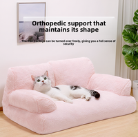 Vente en gros de canapés pour animaux de compagnie en peluche chaude pour l'hiver, avec housse amovible, canapés doux pour chats/chiens de taille moyenne et petite
