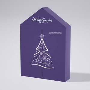 Boîte Cadeau de Noël 2026 Deluxe pour Truffes et Bonbons, Calendrier de l'Avent Réutilisable à <span class=keywords><strong>Double</strong></span> Porte pour Chocolats avec Logo Personnalisé - Product Image 2