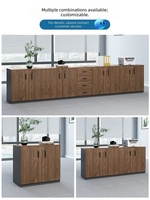 Meuble de rangement latéral en bois pour bureau, avec tiroirs à verrouillage, pour thé et eau, moderne, réglable en hauteur, en panneaux de particules, pour imprimante