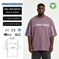 T-shirt unisexe surdimensionné violet poussiéreux personnalisé avec impression de lettres sur la poitrine et la manche, service de personnalisation, style streetwear