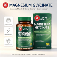Complément de glycinate de magnésium en gros, hautement absorbable, formule douce, 120 capsules pour adultes, énergie musculaire, OEM