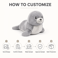 Peluche Mignonne Phoque Gris Personnalisée, Jouet Doux en Peluche, Figurine Animale Marine, Décoration Maison, Faible MOQ, Fournisseurs de Services OEM ODM