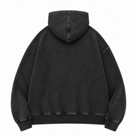 Hoodie Homme Streetwear en Coton Denim Épais et Oversize, Effet Vieilli, Style Décontracté Ample pour l'Hiver