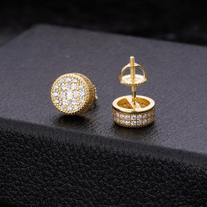 Boucles d'<span class=keywords><strong>oreilles</strong></span> tendance en argent 925 style hip-hop, avec diamants Moissanite VVS, à visser, pour hommes et femmes, vente en gros, offre spéciale - Product Image 5