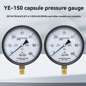 Bandeira vermelha YE-150 0-6KPA Barômetro 100mm Brass Diafragma Box Pressure Gauge com montagem inferior 100% Tipo de volta - Product Image 3