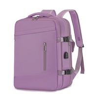 Sac à dos pour ordinateur portable de voyage avec port de charge USB, sac à dos professionnel extensible, imperméable et compatible TSA, pour ordinateurs portables de 17,3 pouces