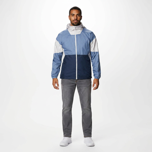 Chaqueta Oversize Cortavientos con Cuello Alto y Doble Cremallera con Logo Frontal Estilo Hip Hop Urbano para Hombre - Product Image 1