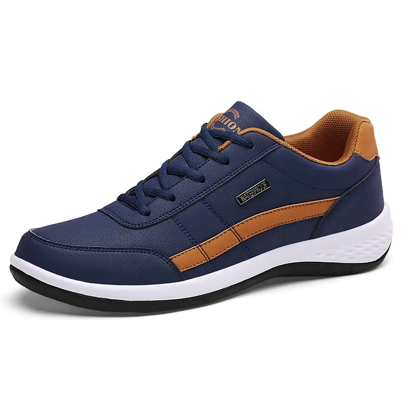 Leather Men Shoes Sneakers Trend Casual Shoe Breathable Leisure Male Sneakers Non-slip Footwear Men Vulcanized Shoes