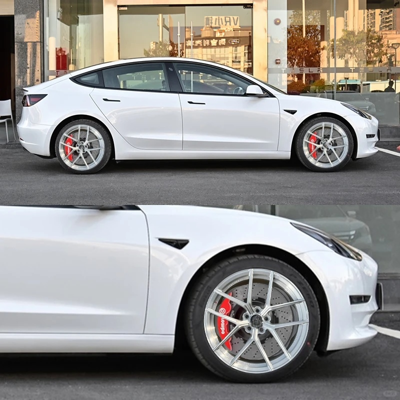 Silver 20in Rims SF-05021 LT3 Lightweight Custom Wheels Forged Wheels 20 Inch Brushed ...